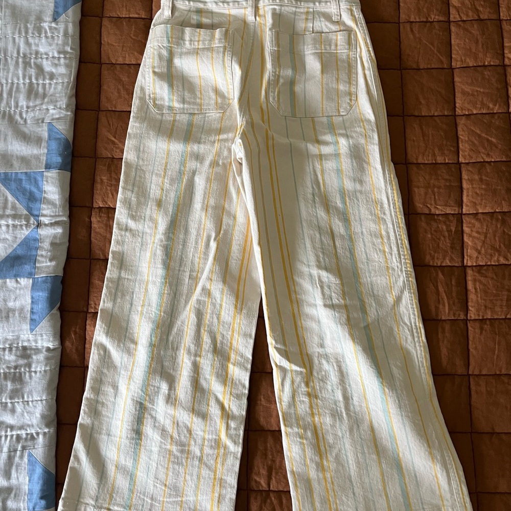 Madewell Pants with Yellow and Blue Stripes